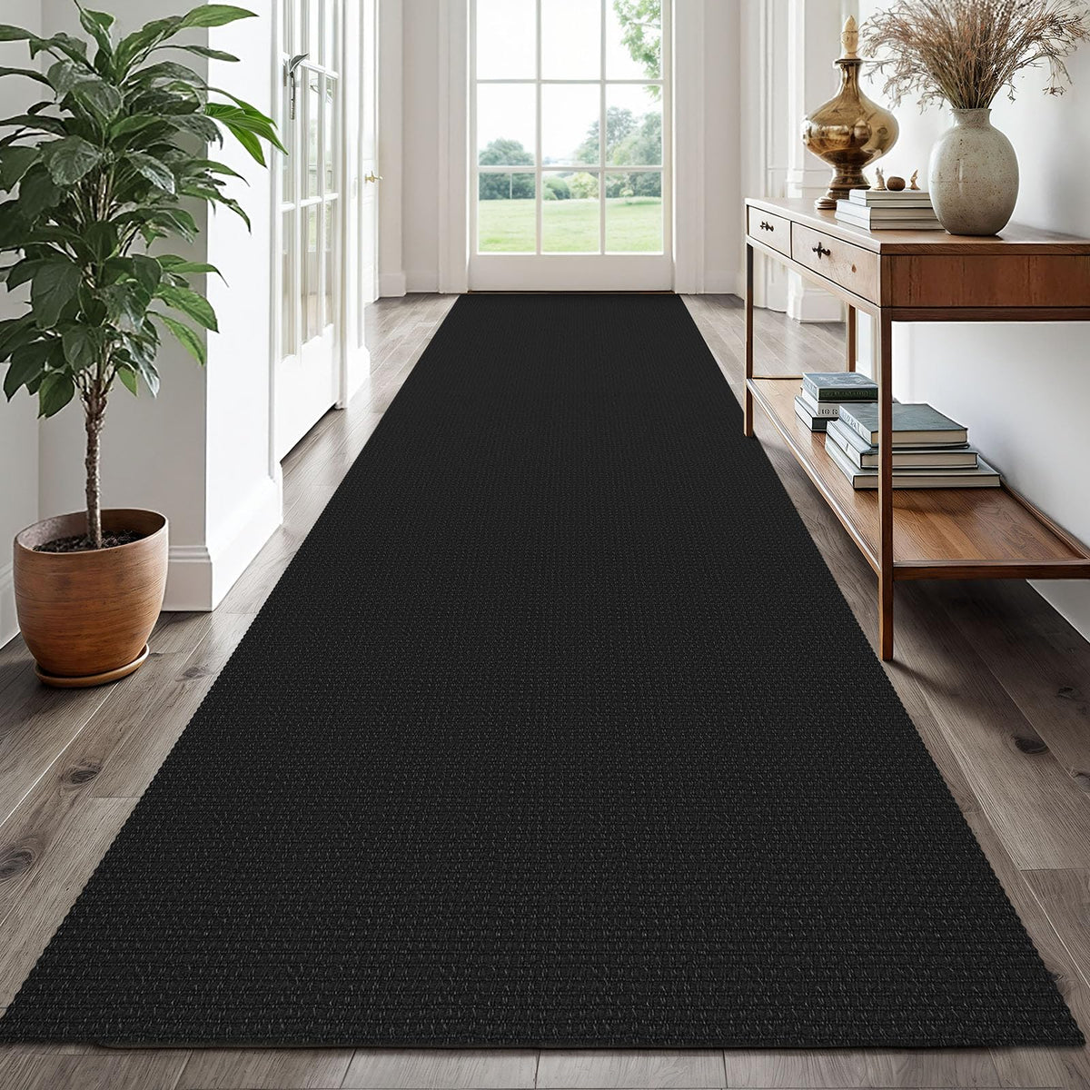 EARTHALL Woven Area Rug 3x5 Ft Washable Rugs for Entryway Braided Non Slip Rubber Backed Throw Rugs Door Mat Indoor Outdoor Entrance Cotton Carpet for Kitchen Foyer Front Door, Orange/Tan/Brown