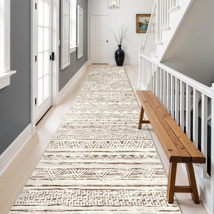 2'6"x8 Runner Rug Washable Moroccan: Non Slip Kitchen Long Floor Mat Gray