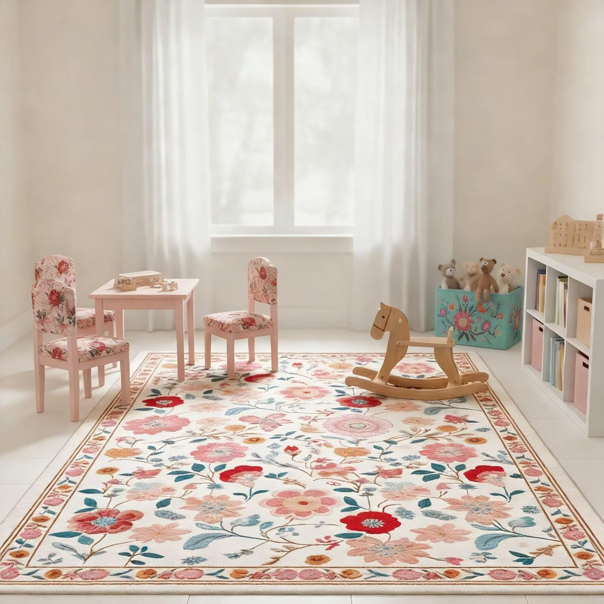 Washable 6x9 Area Rug for Living Room, Non-Slip Large Grey Bedroom Rugs