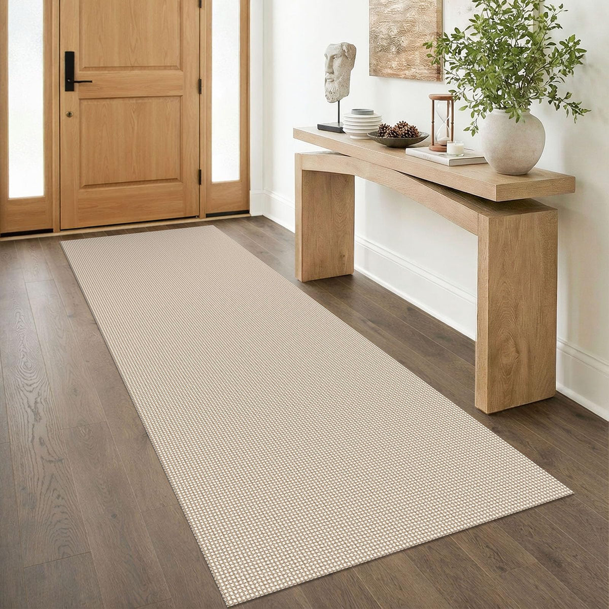 IOHOUZE Small Area Rug 2x3 Washable Woven Rugs for Entryway Non Slip Rubber Backed Front Door Rugs Indoor Doormat Throw Rug Floor Carpet for Entrance Kitchen, Cream/Beige