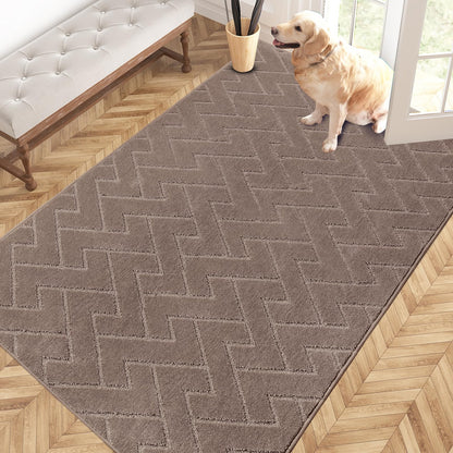 PURRUGS Dirt Trapping Door Mat Indoor Entrance, 32" x 47", Taupe