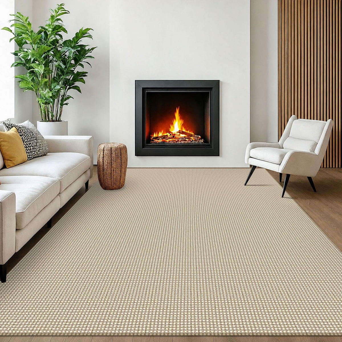 EARTHALL Woven Area Rug 3x5 Ft Washable Rugs for Entryway Braided Non Slip Rubber Backed Throw Rugs Door Mat Indoor Outdoor Entrance Cotton Carpet for Kitchen Foyer Front Door, Orange/Tan/Brown