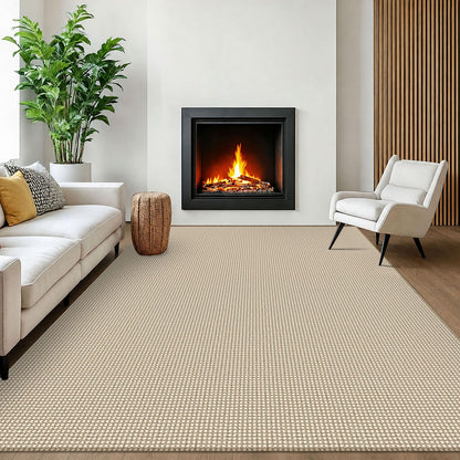 EARTHALL Woven Area Rug 3x5 Ft Washable Rugs for Entryway Braided Non Slip Rubber Backed Throw Rugs Door Mat Indoor Outdoor Entrance Cotton Carpet for Kitchen Foyer Front Door, Orange/Tan/Brown