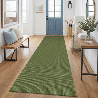 EARTHALL Woven Area Rug 3x5 Ft Washable Rugs for Entryway Braided Non Slip Rubber Backed Throw Rugs Door Mat Indoor Outdoor Entrance Cotton Carpet for Kitchen Foyer Front Door, Orange/Tan/Brown