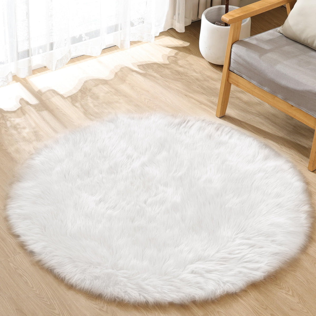 ORINOVA White Faux Sheepskin Shag Fur Runner Rugs for Living Room Bedroom Fluffy Washable Furry Area Rug 2x6 Nursery Rug Teen Room Décor