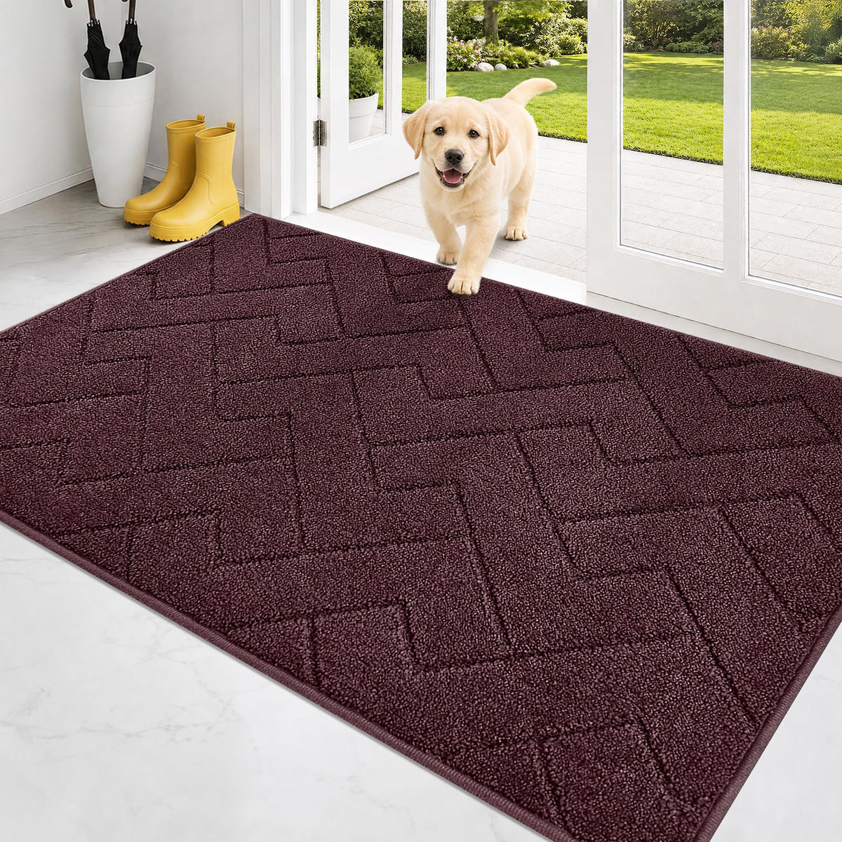 PURRUGS Dirt Trapping Door Mat Indoor Entrance, 32" x 47", Taupe