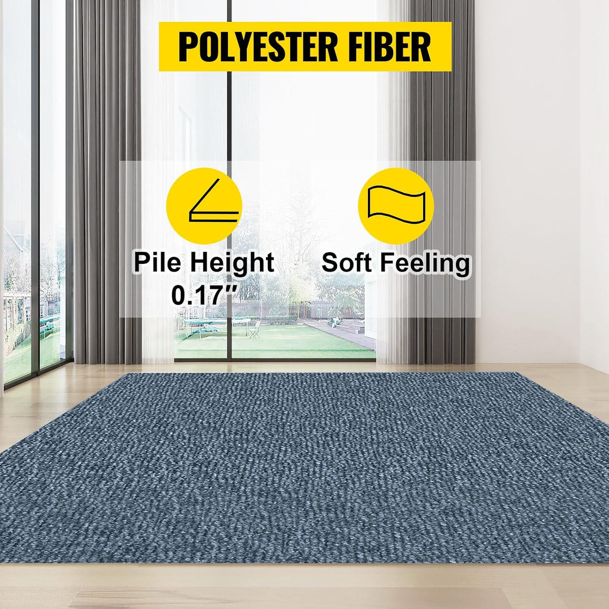 Happybuy 6 ft x 13 ft Gray Marine Boat Carpet, Indoor Outdoor Carpet