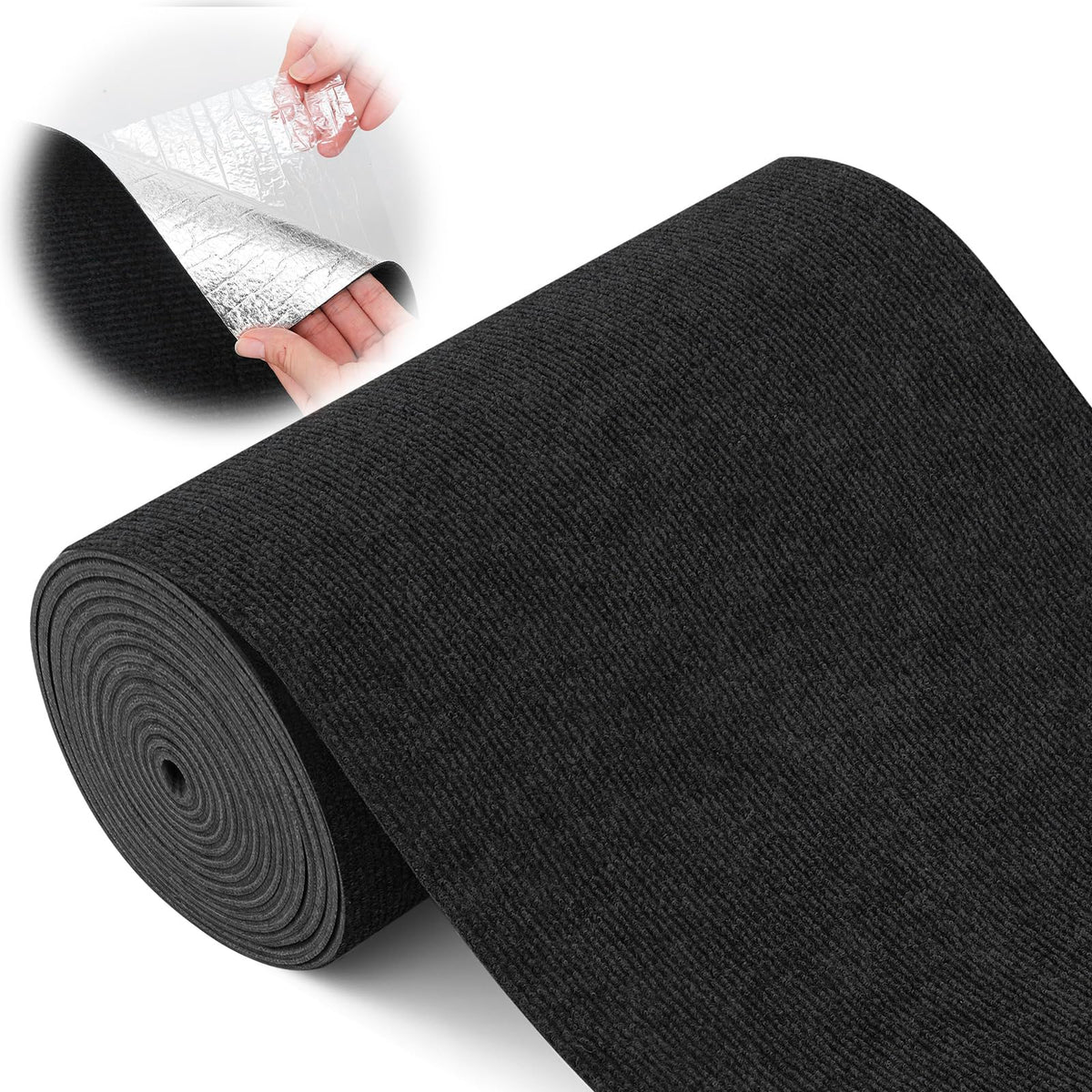 16 in x 20 ft Self Adhesive Marine Carpet, Boat Trailer Bunk Carpet with Soft Cut Pile 0.14" Thick Waterproof Boat Non Slide Carpets Roll for Indoor, Outdoor, Home, Patio, Porch, Deck(Black)
