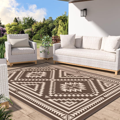 GENIMO Outdoor Rug, Waterproof Plastic Rugs for Patio, 5'x8' Cloud Grey