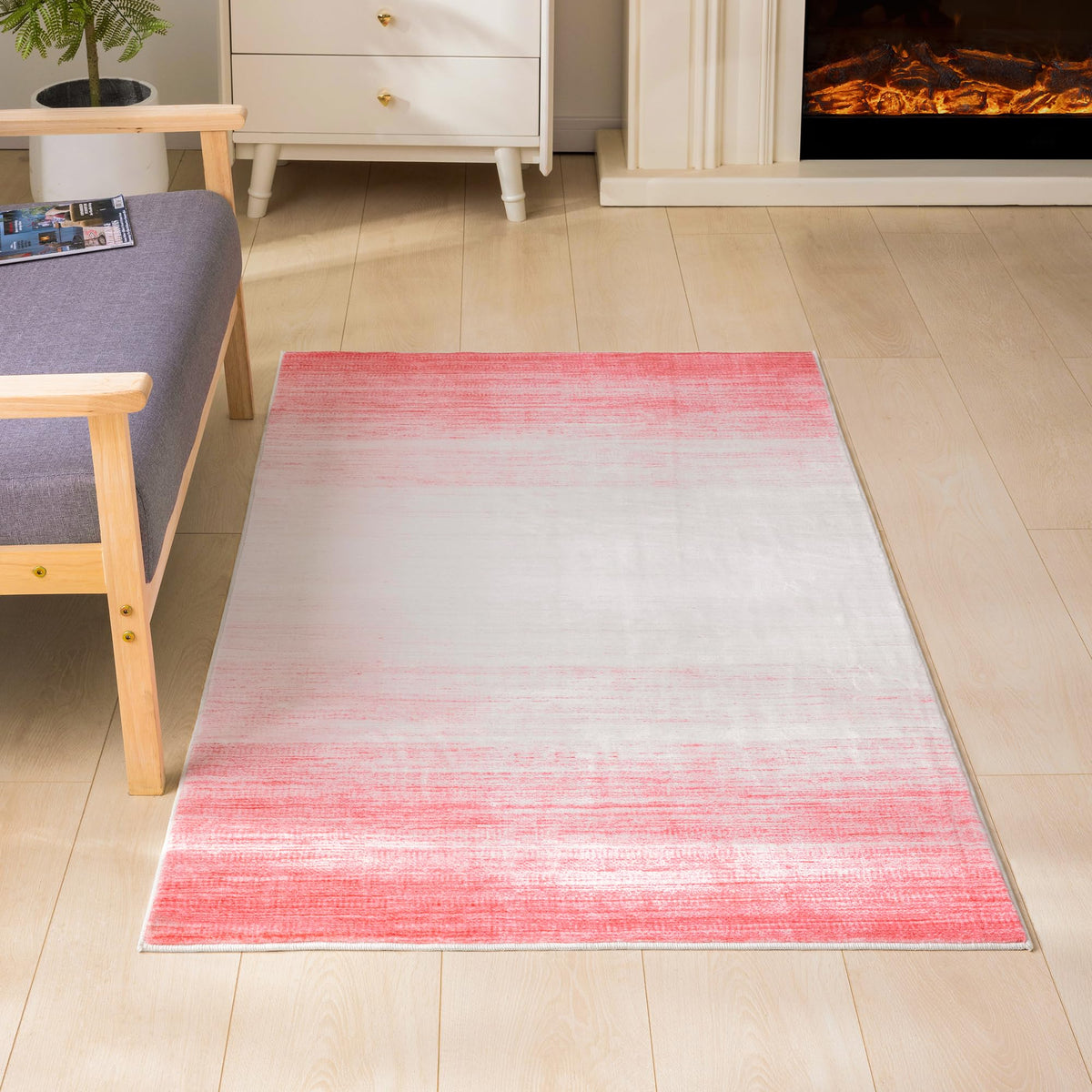 Carvapet Washable 3x5 Area Rug Orange Blue Vintage Floral Carpet