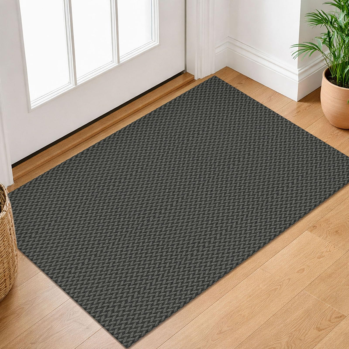 IOHOUZE Washable Area Rug 3x5 Non Slip Rubber Backed Woven Rugs for Entryway Rugs Indoor Outdoor Doormat Throw Rug Floor Carpet for Entrance Kitchen Front Door, Olive Green/Earthy Green