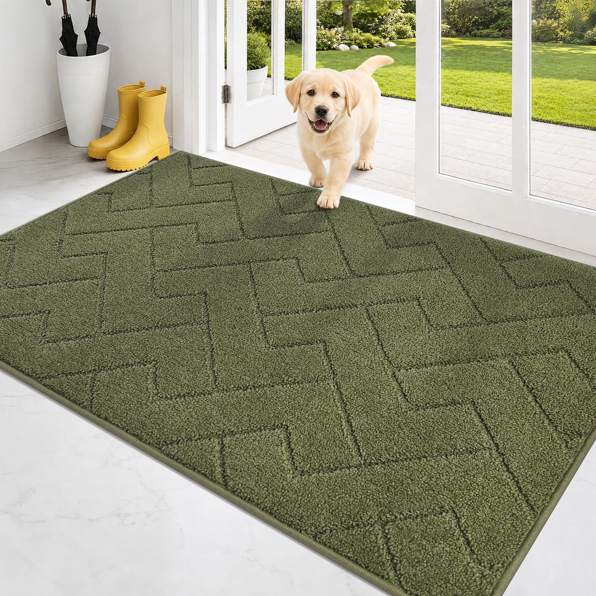 PURRUGS Dirt Trapping Door Mat Indoor Entrance, 32" x 47", Taupe