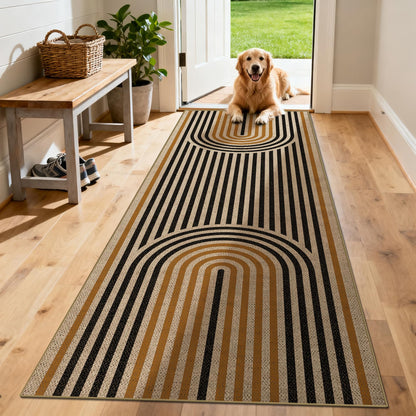 Washable 8x10 Modern Rainbow Easy Jute Indoor Outdoor Rug for Living Room