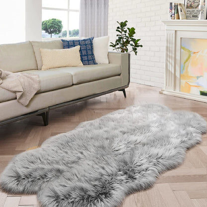 ORINOVA White Faux Sheepskin Shag Fur Runner Rugs for Living Room Bedroom Fluffy Washable Furry Area Rug 2x6 Nursery Rug Teen Room Décor