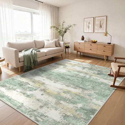 GENIMO 9x12 Area Rug Washable Non Slip for Living Room, Navy Blue Gray