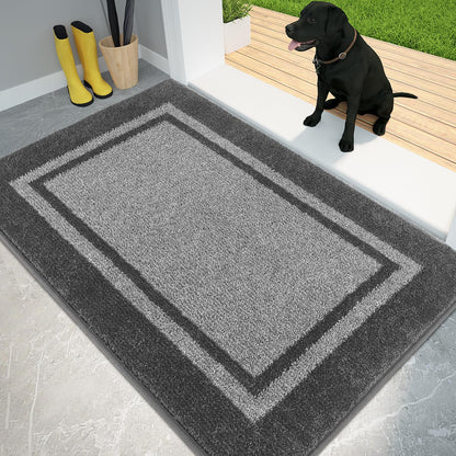 PURRUGS Dirt Trapping Indoor Door Mat, 32" x 48", Beige & Grayish Brown