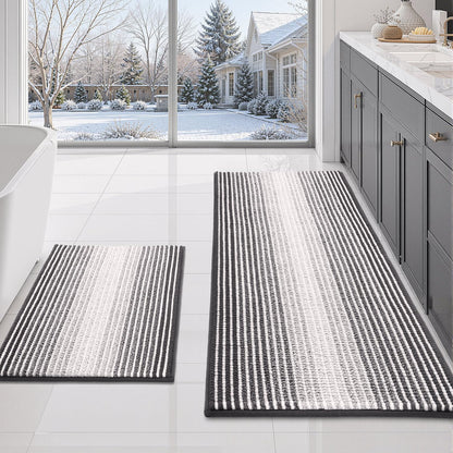 BSICPRO Bathroom Rugs Sets 2 Piece, Modern Bath Mat 20"x47"+20"x32", Blue