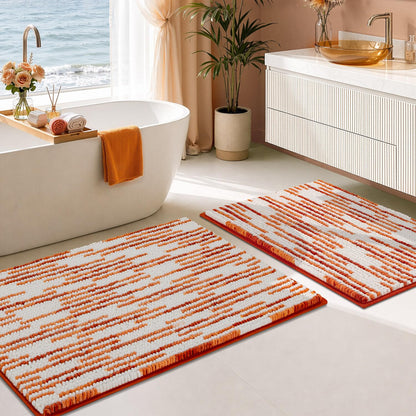 BSICPRO Bathroom Rugs Sets 2 Piece, Modern Bath Mat 20"x47"+20"x32", Blue
