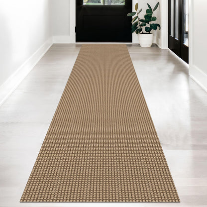 KOZYFLY Extra Long Runners for Hallways 3x20 ft Washable Kitchen Runner Non Slip Rubber Backed Hallway Rug Cotton Entryway Runner Rug Floor Carpet for Indoor Hall, Kitchen, Stair, Black/Dark Grey
