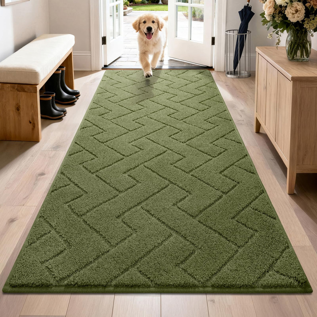 PURRUGS Dirt Trapping Door Mat Indoor Entrance, 32" x 47", Taupe