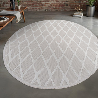 Luul Home Modern Micro Loop Indoor Area Rugs for Living Room Bedroom Kitchen Geometric Trellis White 8x10 Luxury Durable Low and High Pile Non-Shedding Stain Resistant Soft Area Carpet 8 x 10