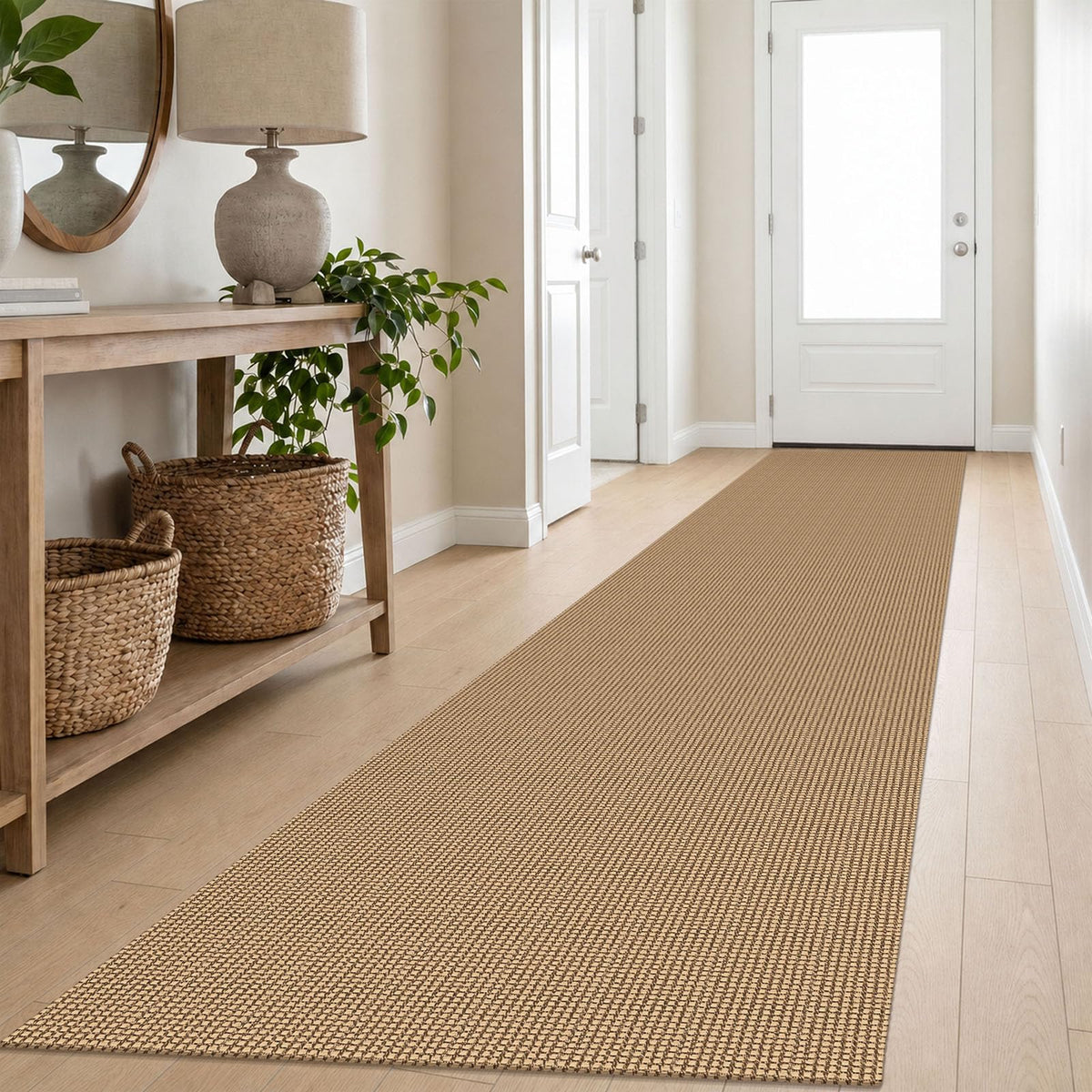 IOHOUZE Small Area Rug 2x3 Washable Woven Rugs for Entryway Non Slip Rubber Backed Front Door Rugs Indoor Doormat Throw Rug Floor Carpet for Entrance Kitchen, Cream/Beige