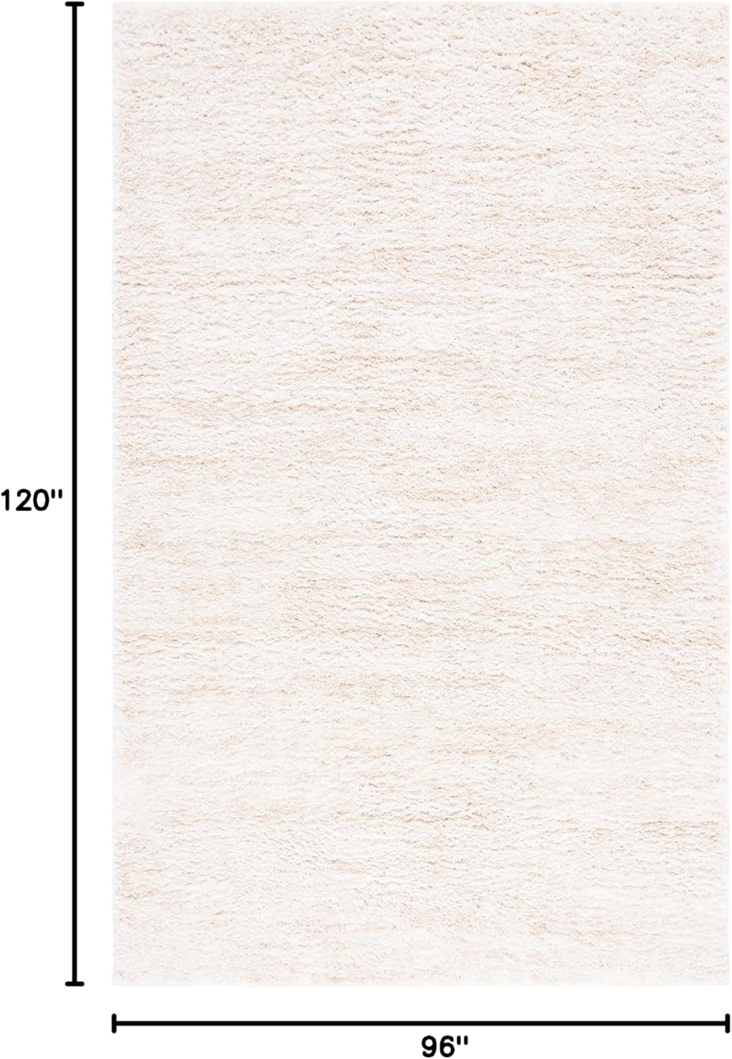 SAFAVIEH Berber Shag Rug 8x10, Large Ivory & Beige BER563A