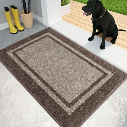 PURRUGS Dirt Trapping Indoor Door Mat, 32" x 48", Beige & Grayish Brown