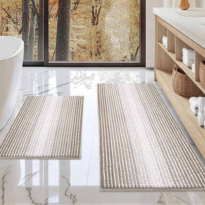 BSICPRO Bathroom Rugs Sets 2 Piece, Modern Bath Mat 20"x47"+20"x32", Blue