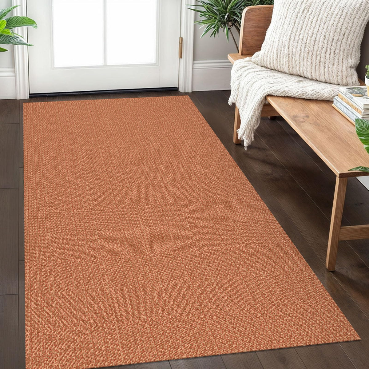 IOHOUZE Washable Area Rug 3x5 Non Slip Rubber Backed Woven Rugs for Entryway Rugs Indoor Outdoor Doormat Throw Rug Floor Carpet for Entrance Kitchen Front Door, Olive Green/Earthy Green