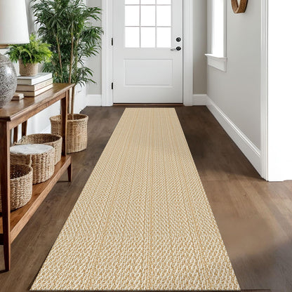 IOHOUZE Small Area Rug 2x3 Washable Woven Rugs for Entryway Non Slip Rubber Backed Front Door Rugs Indoor Doormat Throw Rug Floor Carpet for Entrance Kitchen, Cream/Beige