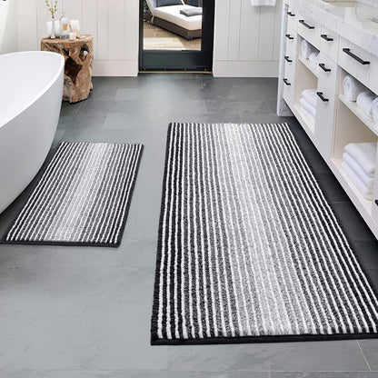 BSICPRO Bathroom Rugs Sets 2 Piece, Modern Bath Mat 20"x47"+20"x32", Blue