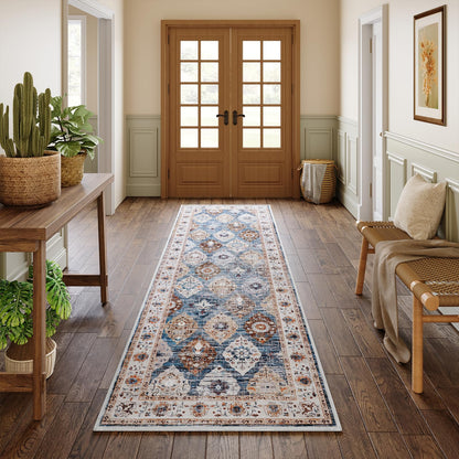 HOOBRO 2 x 3 Area Rugs Washable, Small Rugs for Entryway Kitchen Bathroom Mat Indoor Low Pile Soft Rug, Non-Slip Backing Stain Resistant Carpets, Pet Friendly Machine Washable, Vintage Beige EF01AR01