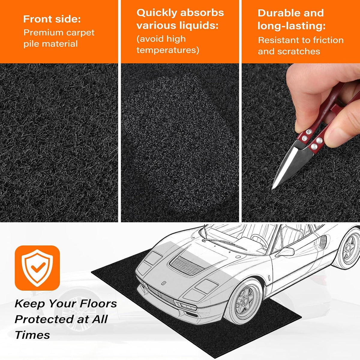 Heavy Duty Oil Mat for Driveway, 60 x 72 Inch Garage Mat for Under Car