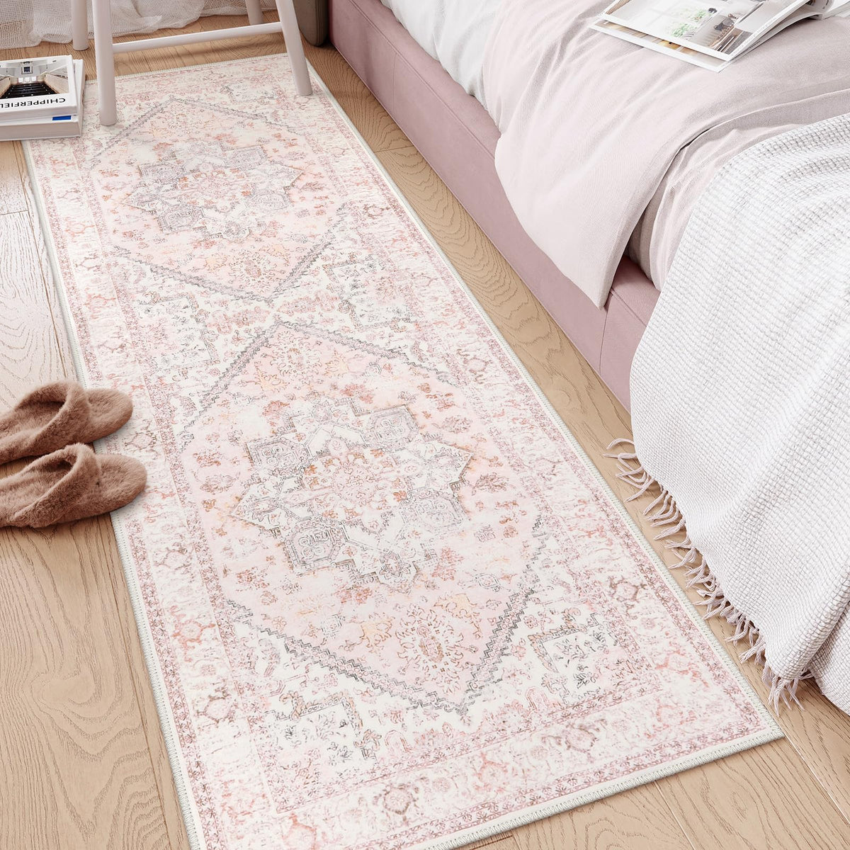 LIVEBOX Sage Washable Vintage Area Rug 3x5 Non-Slip