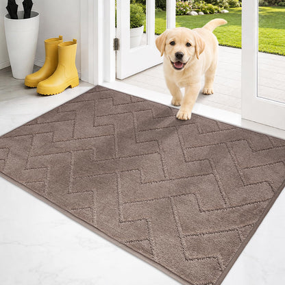 PURRUGS Dirt Trapping Door Mat Indoor Entrance, 32" x 47", Taupe