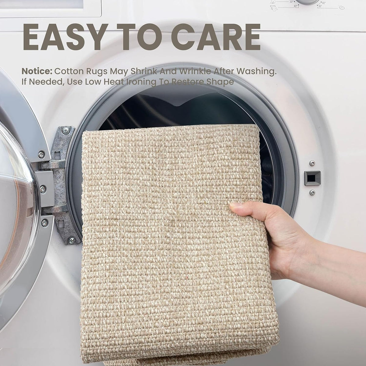 EARTHALL Washable Area Rug, Non Slip Entryway Rug, 4x6 Ft, Sand/Beige
