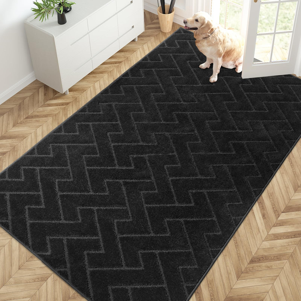 PURRUGS Dirt Trapping Door Mat Indoor Entrance, 32" x 47", Taupe