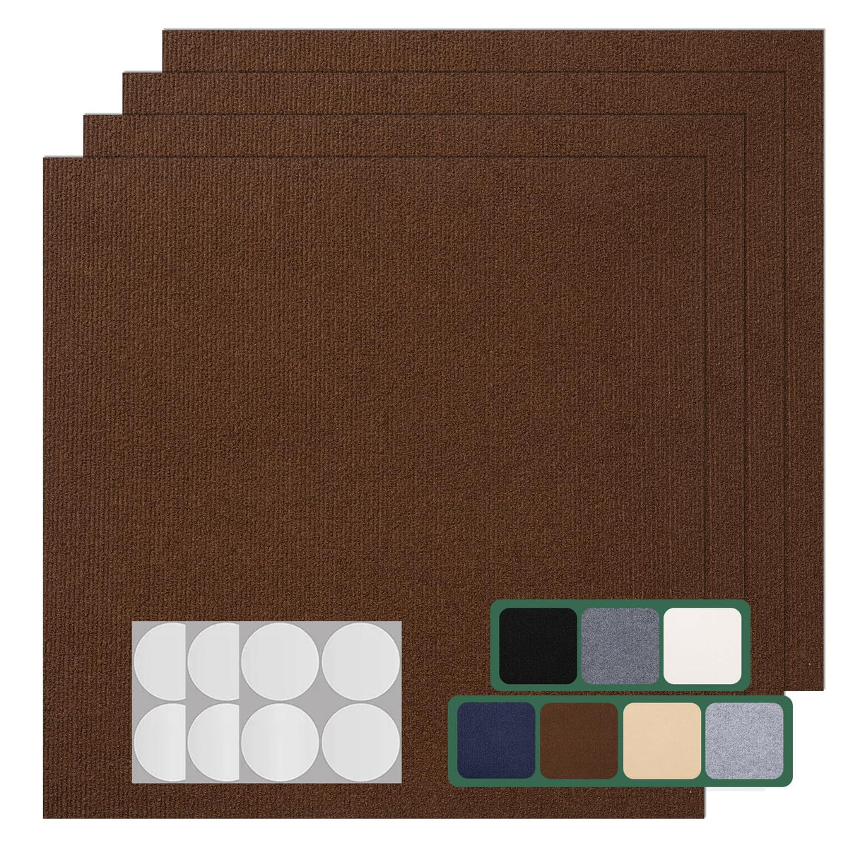 VallisCo 30 Pack Carpet Tile - 12” X 12” Self Adhesive Carpet Floor Tiles Anti-Slip Squares Peel and Stick Floor Tile DIY Installation for Bedroom (Dark Gray)