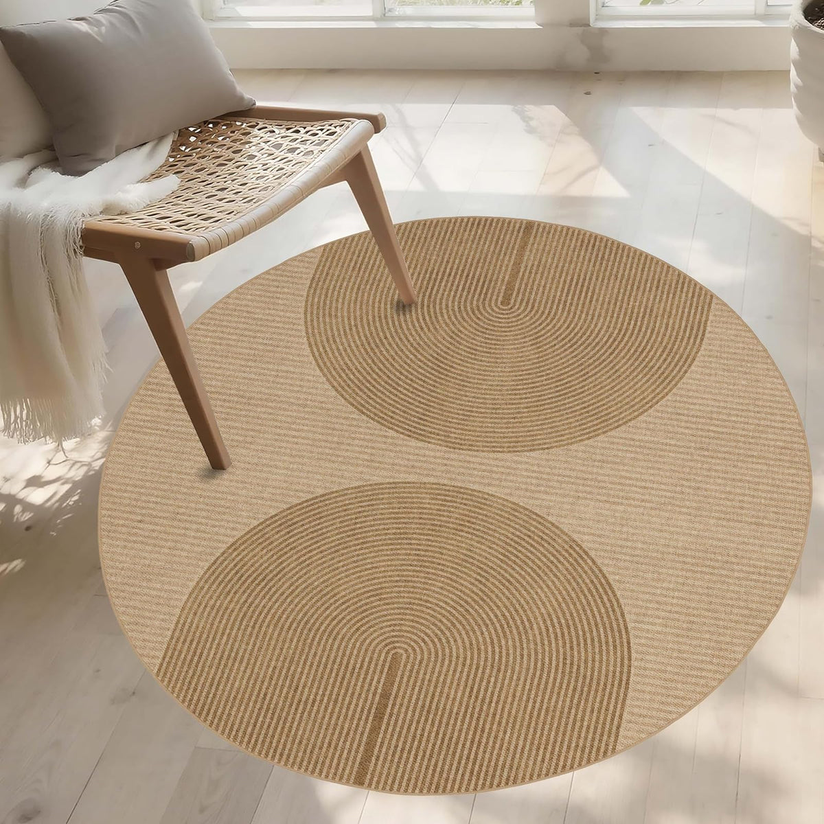 Easy Jute Rug for Pet Homes: 4x6 Outdoor Rug - Geometric Arch Pattern
