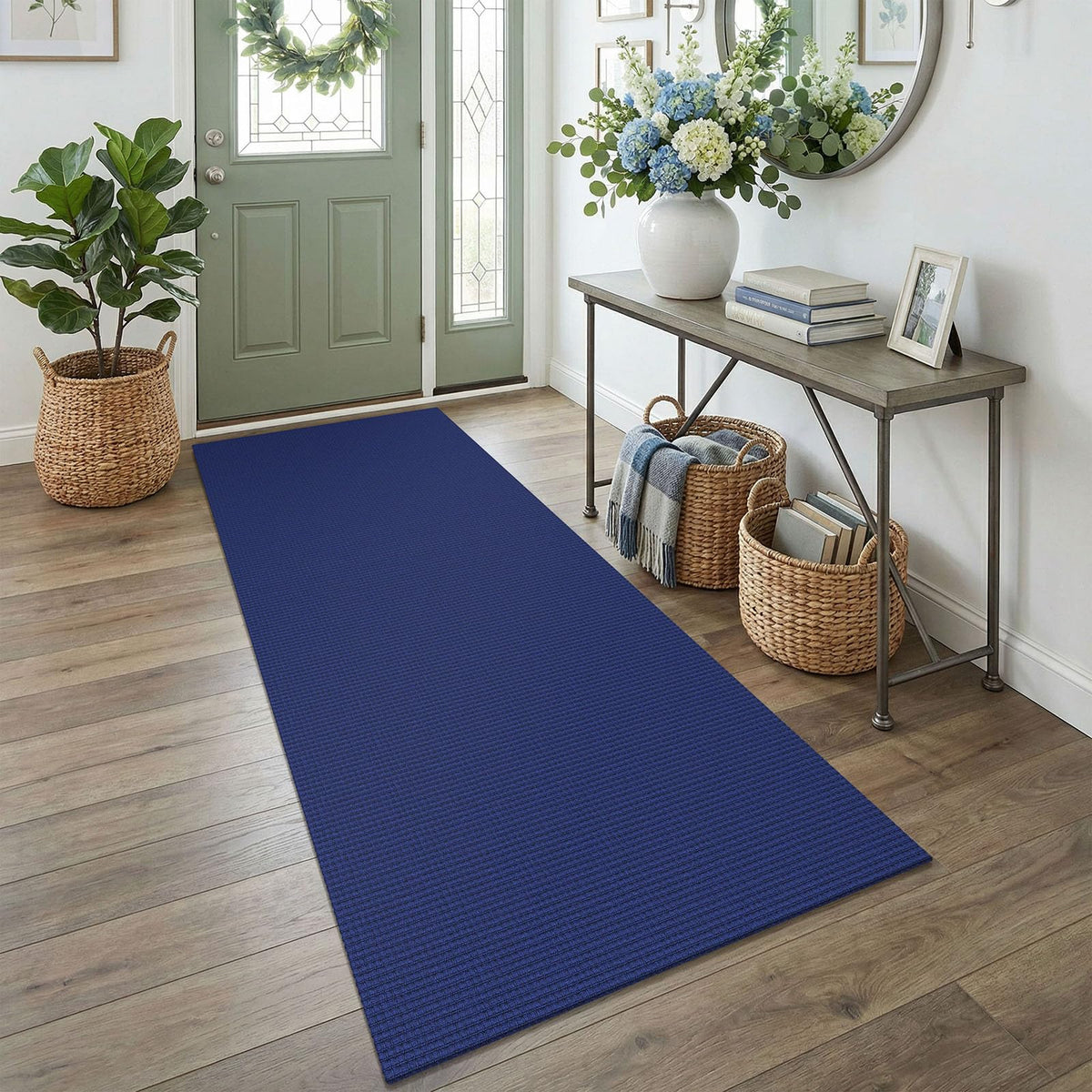 EARTHALL Woven Area Rug 3x5 Ft Washable Rugs for Entryway Braided Non Slip Rubber Backed Throw Rugs Door Mat Indoor Outdoor Entrance Cotton Carpet for Kitchen Foyer Front Door, Orange/Tan/Brown