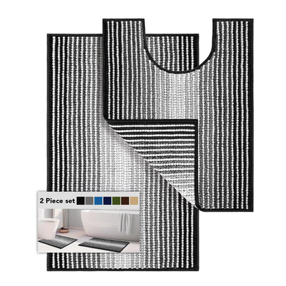 BSICPRO Bathroom Rugs Sets 2 Piece, Modern Bath Mat 20"x47"+20"x32", Blue