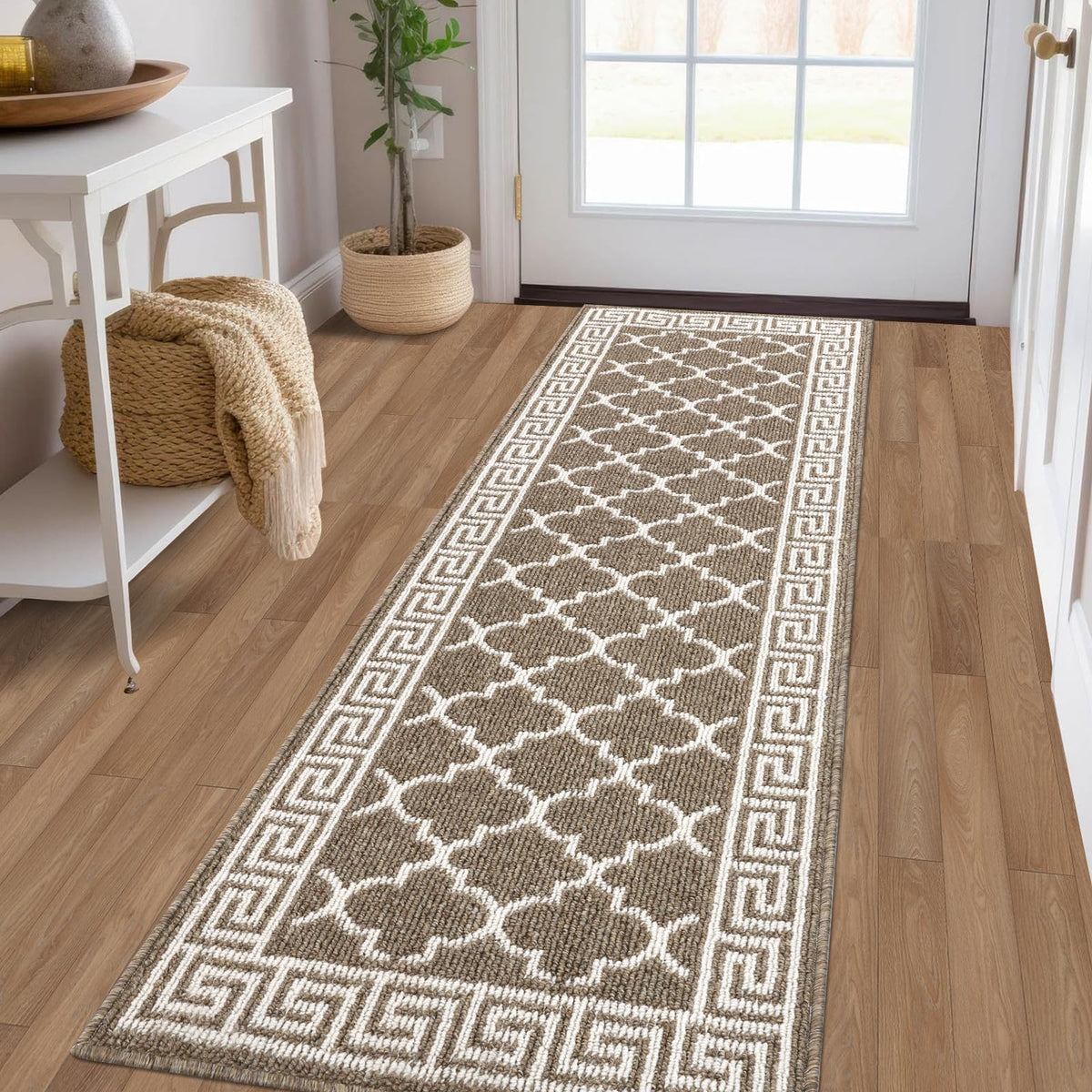 Pauwer Door Mat Indoor Entrance 20"x60", Absorbent Dirt Trapper Rugs, Grey
