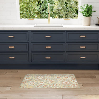 Nourison Home Aloha Natural Blue 2'3" x 10' Area Rug - Easy Clean, Non Shedding, Bed Room, Living Room, Dining Room, Kitchen (10' Runner)