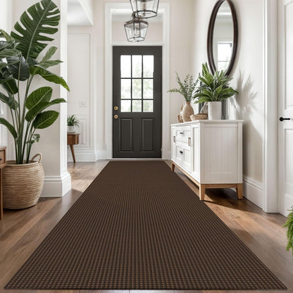 KOZYFLY Extra Long Runners for Hallways 3x20 ft Washable Kitchen Runner Non Slip Rubber Backed Hallway Rug Cotton Entryway Runner Rug Floor Carpet for Indoor Hall, Kitchen, Stair, Black/Dark Grey