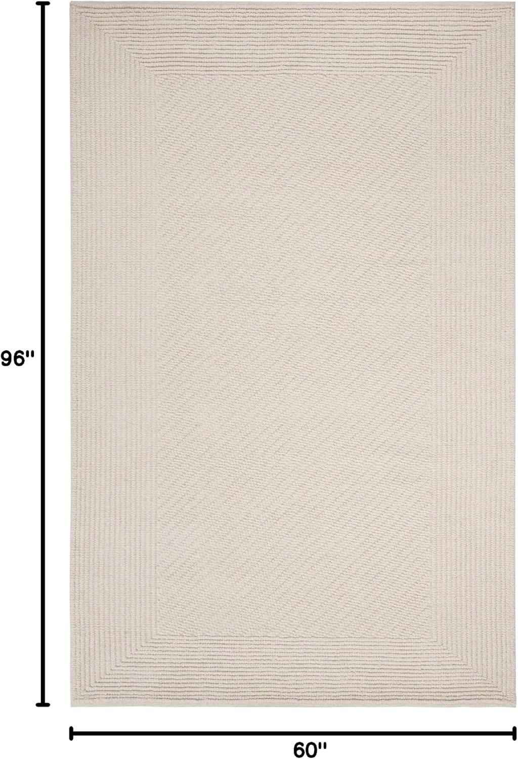 SAFAVIEH Natura Collection Area Rug - 5' x 8', Ivory, Handmade Wool, Ideal for High Traffic Areas in Living Room, Bedroom (NAT450A)