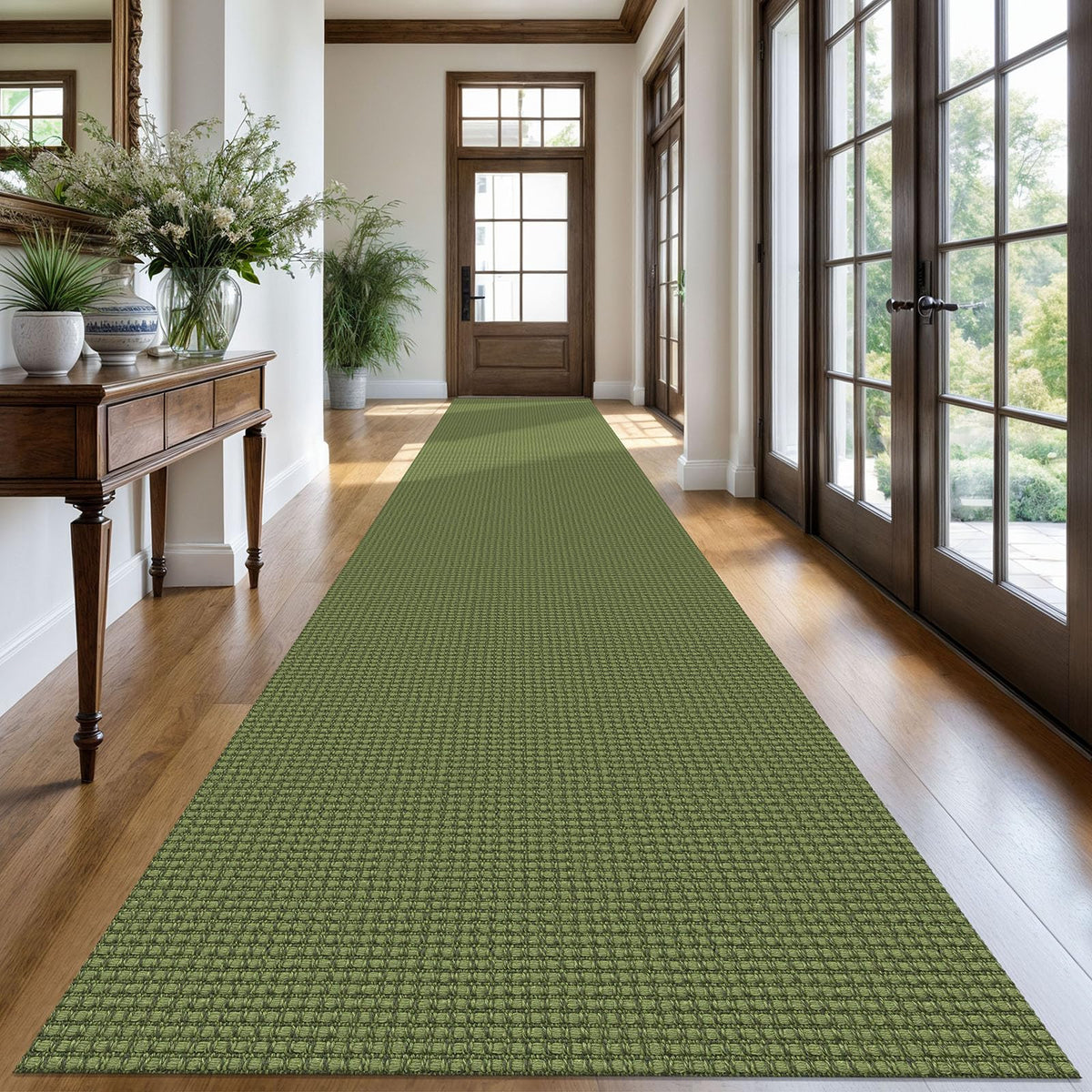 KOZYFLY Extra Long Runners for Hallways 3x20 ft Washable Kitchen Runner Non Slip Rubber Backed Hallway Rug Cotton Entryway Runner Rug Floor Carpet for Indoor Hall, Kitchen, Stair, Black/Dark Grey