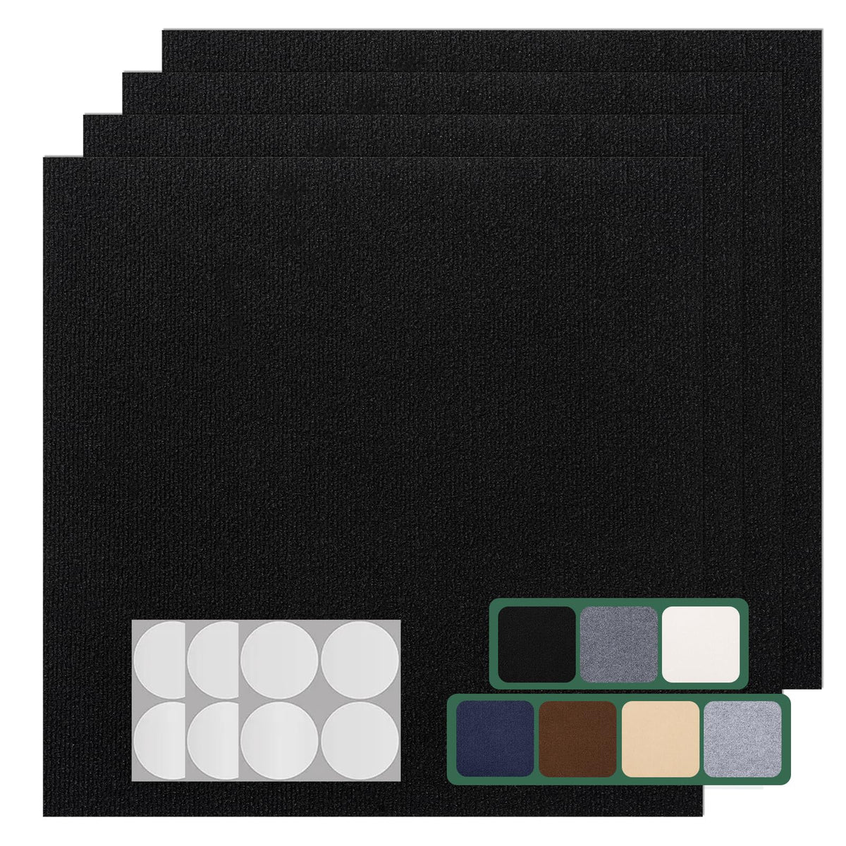 VallisCo 30 Pack Carpet Tile - 12” X 12” Self Adhesive Carpet Floor Tiles Anti-Slip Squares Peel and Stick Floor Tile DIY Installation for Bedroom (Dark Gray)