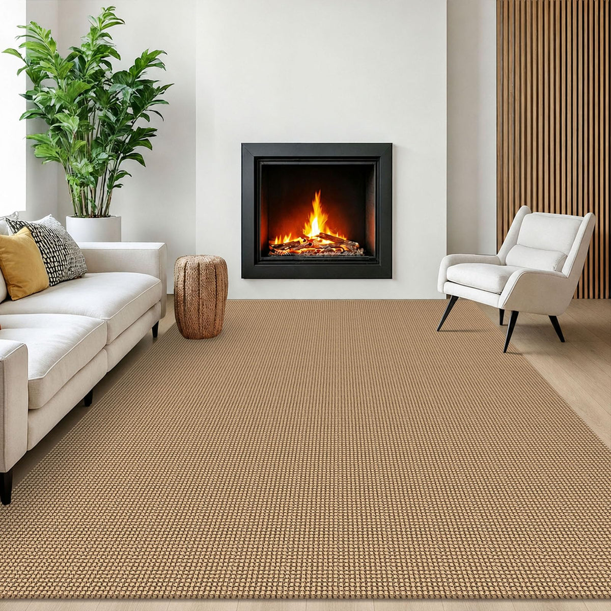 EARTHALL Woven Area Rug 3x5 Ft Washable Rugs for Entryway Braided Non Slip Rubber Backed Throw Rugs Door Mat Indoor Outdoor Entrance Cotton Carpet for Kitchen Foyer Front Door, Orange/Tan/Brown