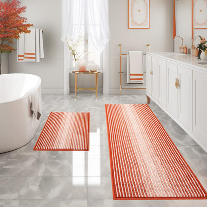 BSICPRO Bathroom Rugs Sets 2 Piece, Modern Bath Mat 20"x47"+20"x32", Blue